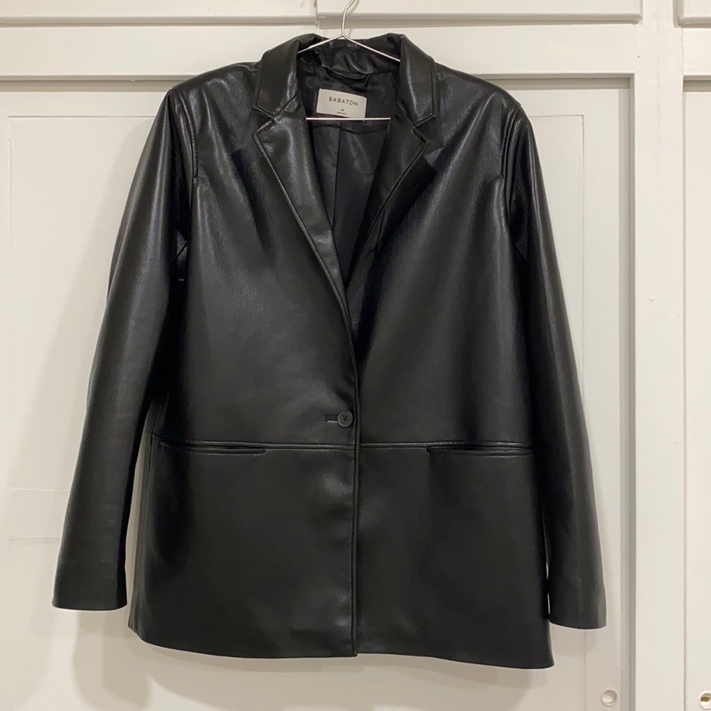 Babaton Aritzia Vegan Leather Logan Blazer